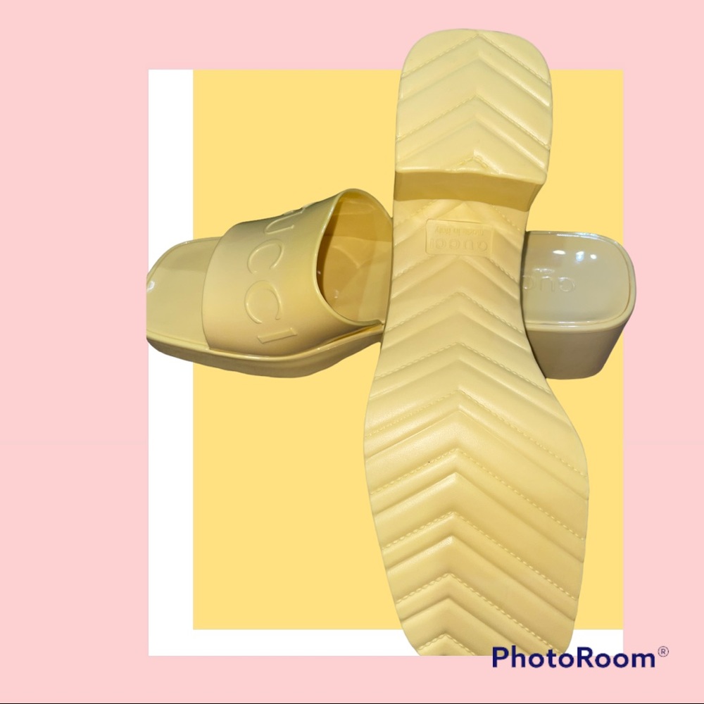 Yellow Gucci Rubber Sandal